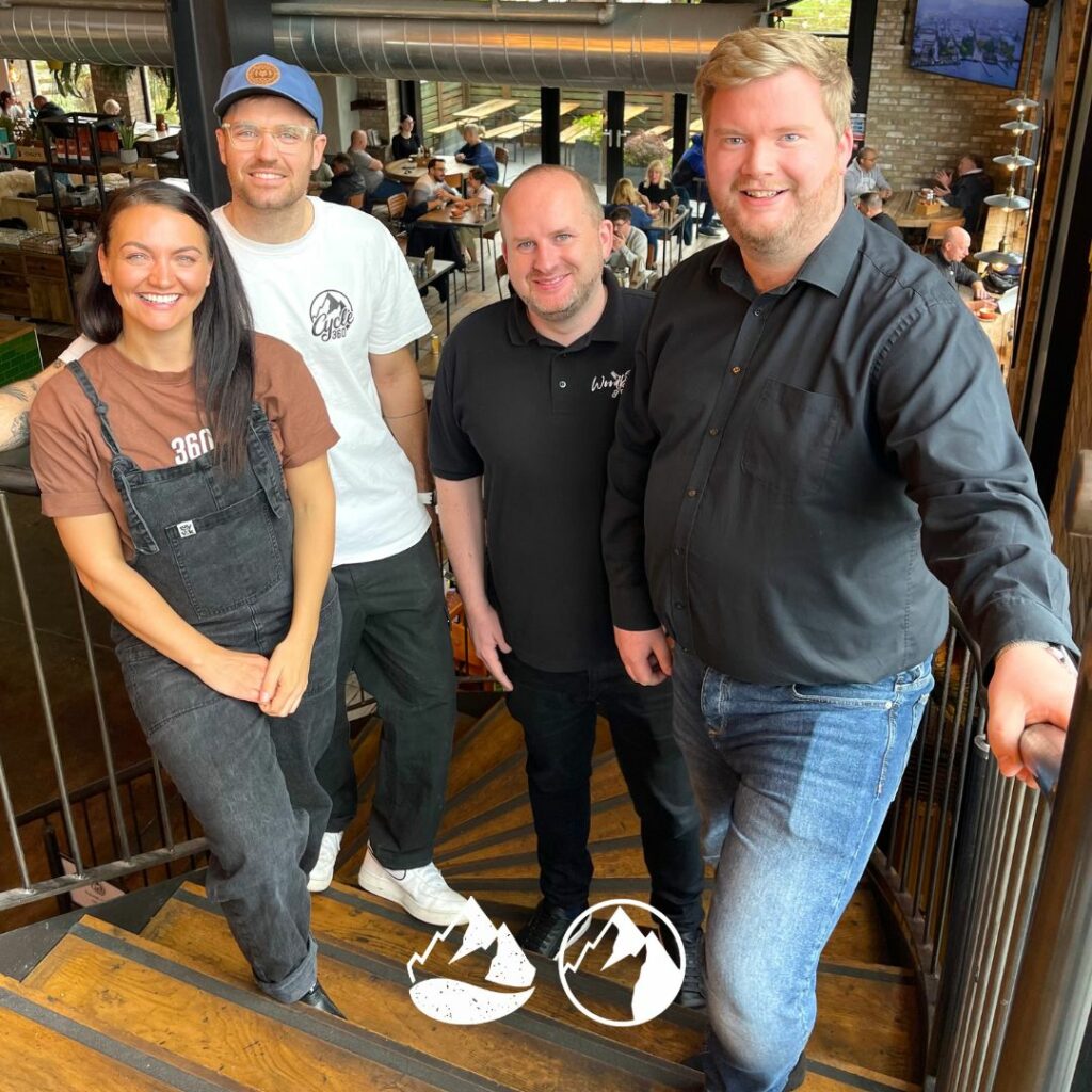 Pictured (L-R) - Sacha Horsthuis & Mark Horsthuis of Cycle 360. Dave Clarke & David Upton-Jones