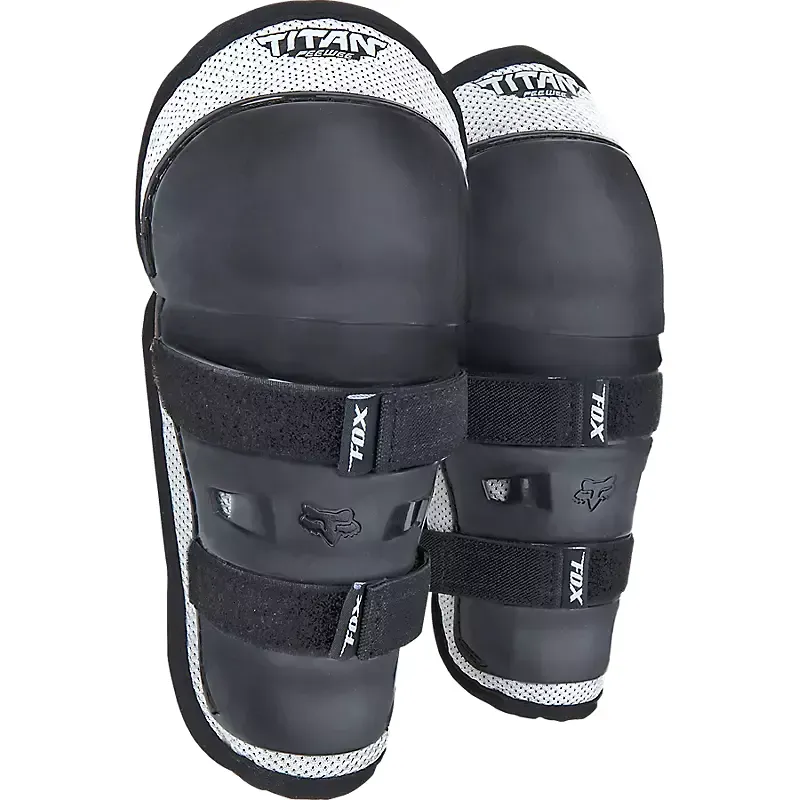 Fox Peewee Titan Knee/Shin Pads in Black/Silver