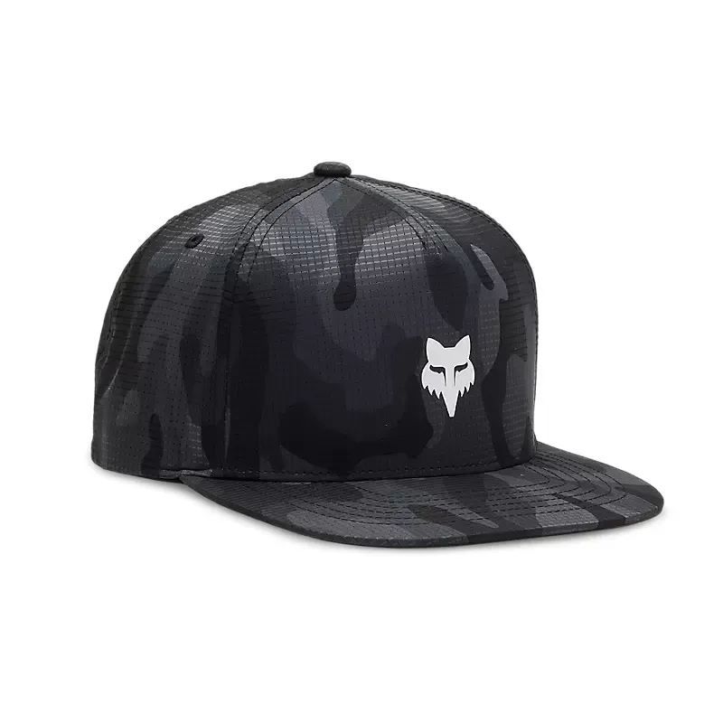 Fox Head Camo Tech Snapback Hat in Black Camo