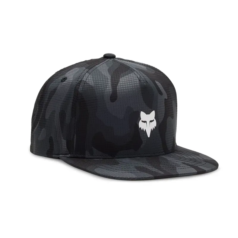 Fox Head Camo Tech Snapback Hat in Black Camo