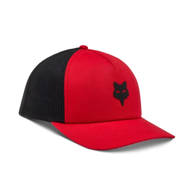 Fox Head Trucker Hat in Red