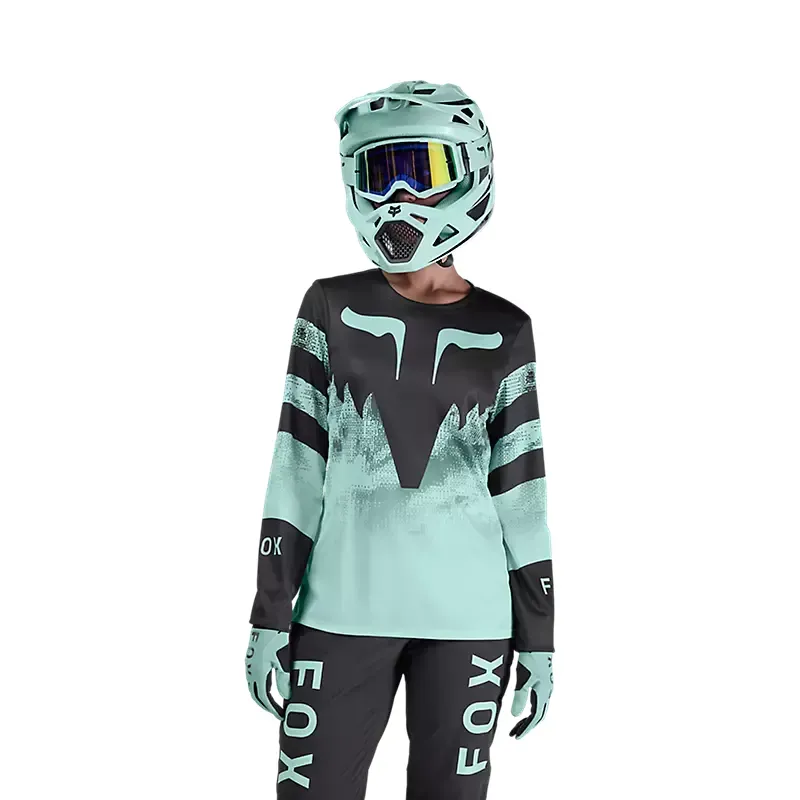 Fox Women's Ranger Kairos LS Jersey in Turquoise-2