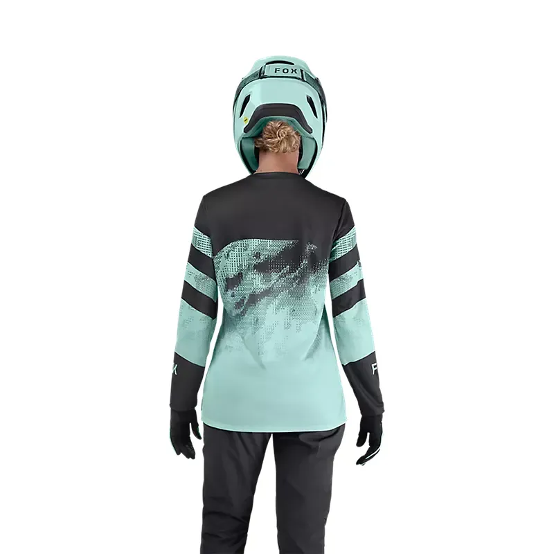 Fox Women's Ranger Kairos LS Jersey in Turquoise-3