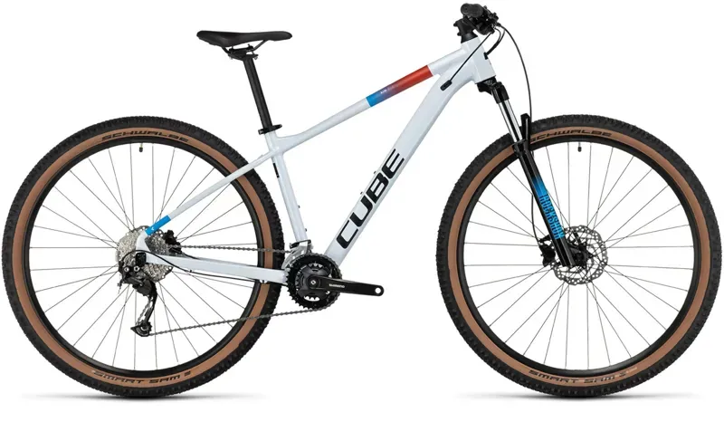 Cube Aim SLX Mountain Bike in White/Blue/Red