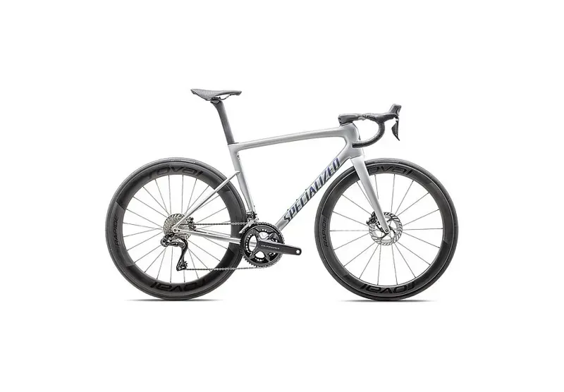 Specialized Tarmac SL8 Pro Road Bike w/ Ultegra Di2 Groupset in Silver/Blue/Black