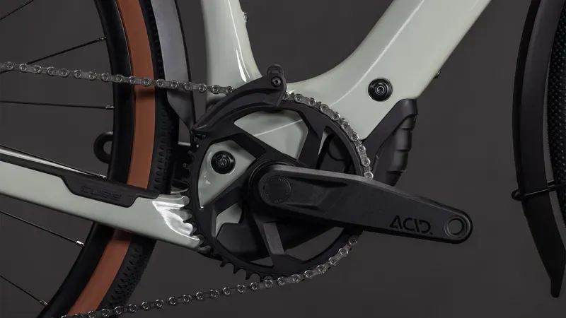 Cube Nuroad Hybrid C:62 Race 400x FE E-Road Bike in Reed Beige/Black-5