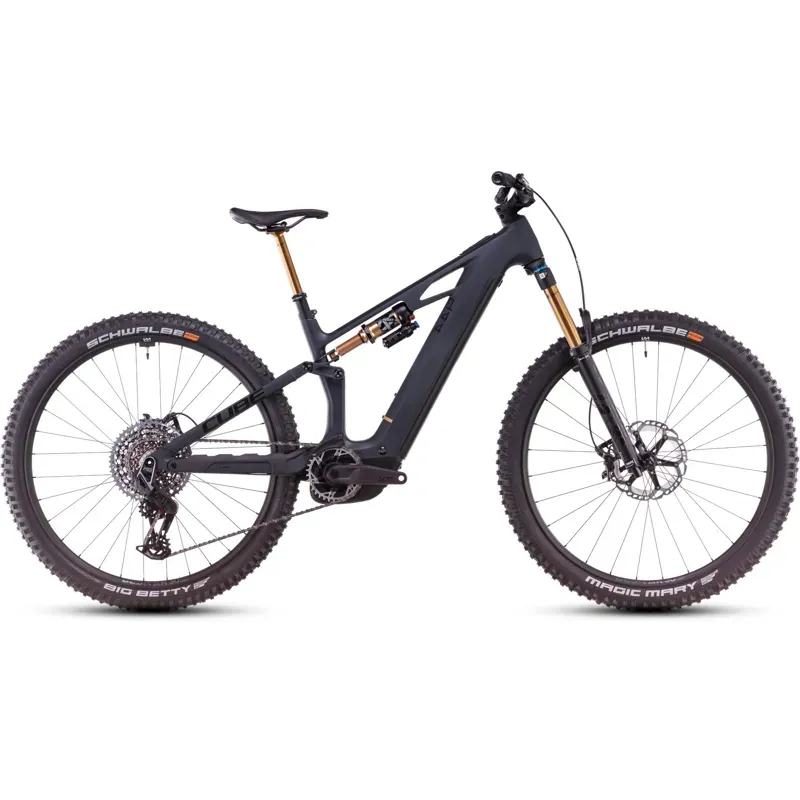 Cube Stereo Hybrid One44 HPC AT eMountain Bike in Carbon/Gold