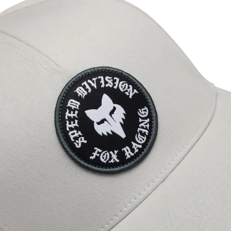 Fox Badge Flexfit Hat in Light Grey-2