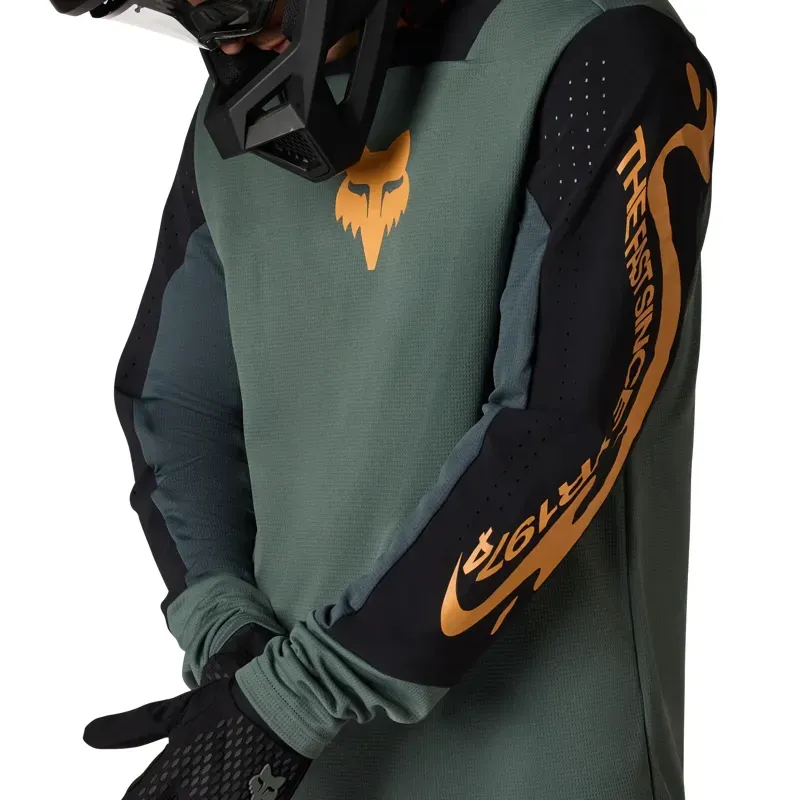 Fox Defend Creation Long Sleeve Jersey in Sage Green-2