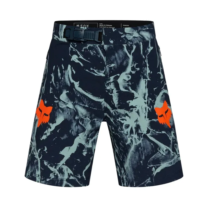 Fox Youth Ranger Image Print Shorts in Arctic Blue