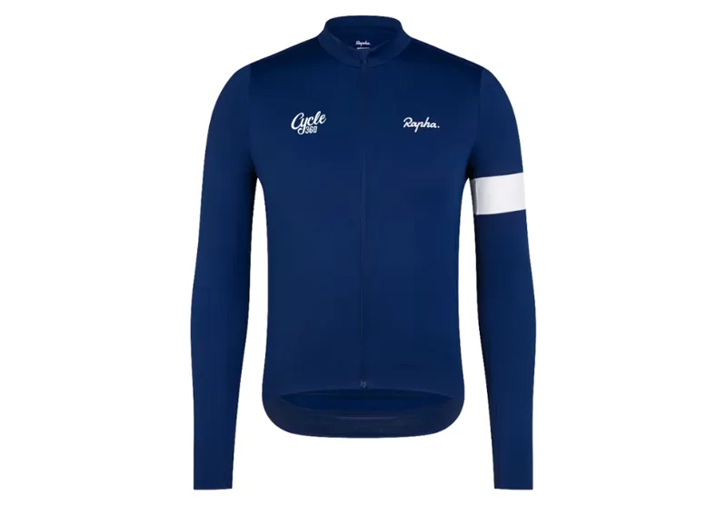 Rapha Core Thermal Long Sleeve Cycling Jersey in Navy Cycle 360 Limited Edition