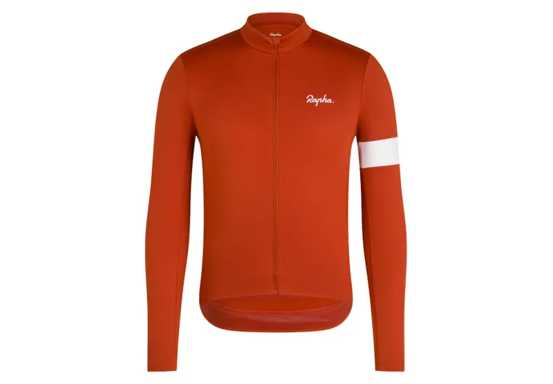 Rapha Men's Core Thermal Long Sleeve Jersey in Paprika/White