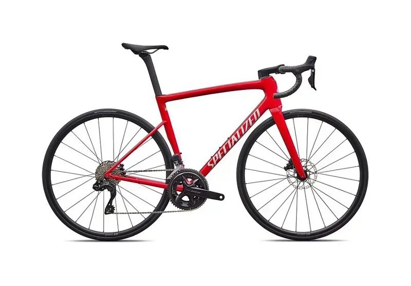 Specialized Tarmac SL8 Comp Shimano 105 Di2 Road Bike in Red Tint Silver Dust